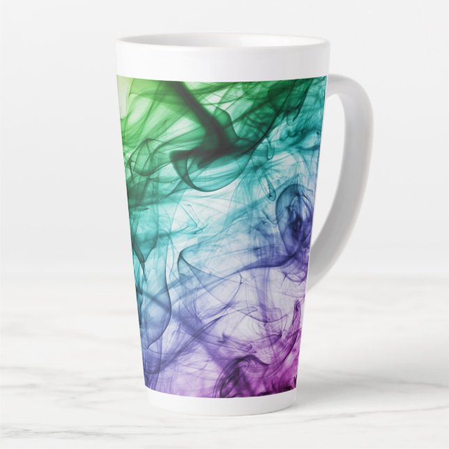 Caneca De Café Latte Mug, design de 'Cores de Fluxo', Lata (Ângulo direito)
