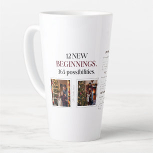 Caneca De Café Latte Mug do Calendário de Fotos Personalizado 2025