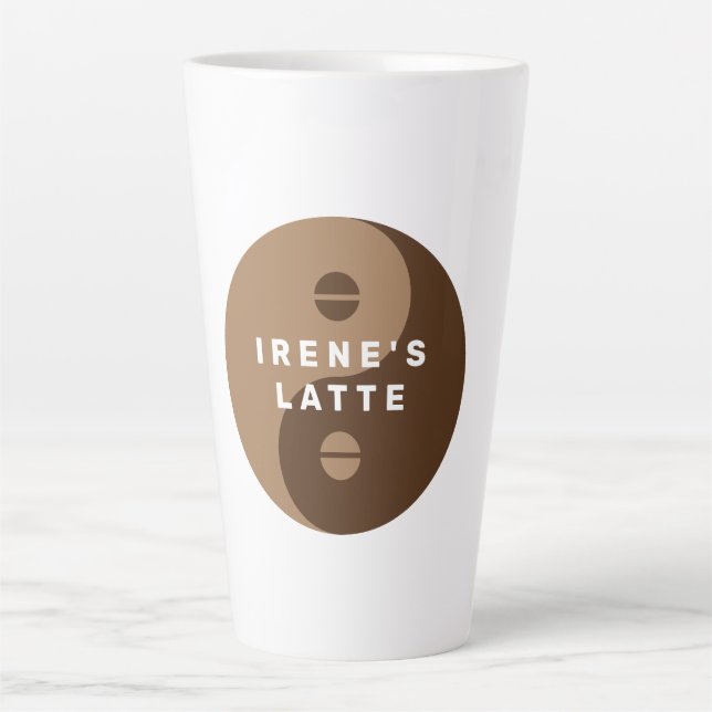 Caneca De Café Latte Mug latino personalizado do logotipo do café Brown (Frente)