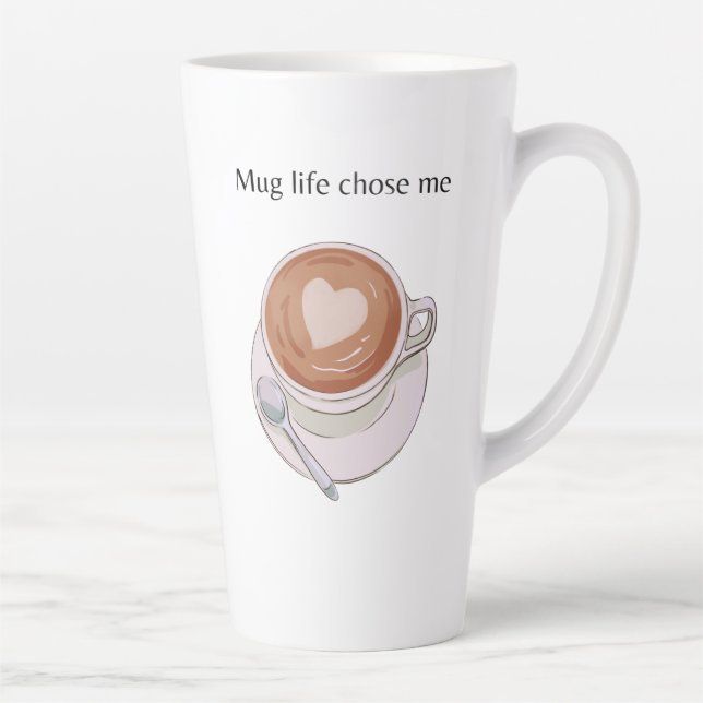 Caneca De Café Latte Mug Life Chose Me Minimalist Latte Mug (Direita)