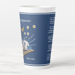 Caneca De Café Latte MUG - Poesia - Perdida em Quatrain por Adiela Akoo