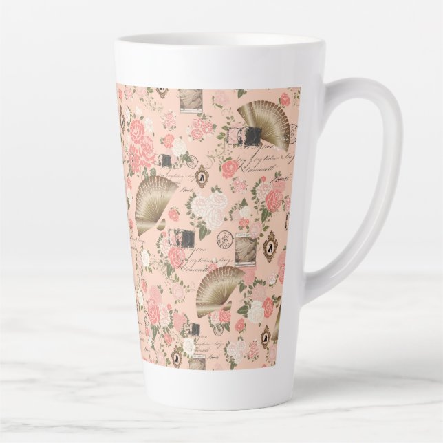 Caneca De Café Latte Mug Romântico "Começos Cerejados" (Direita)