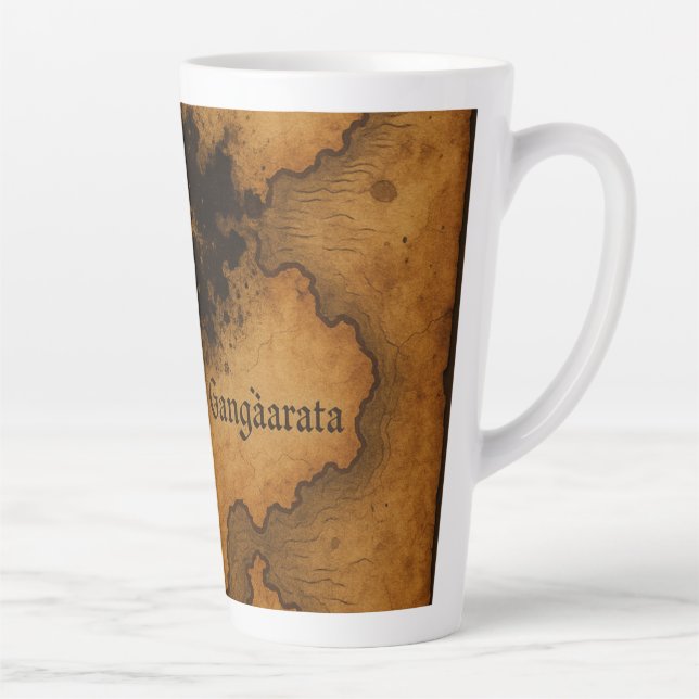 Caneca De Café Latte Mugs & Cups Fantasy Antiguamente Map Design (Direita)