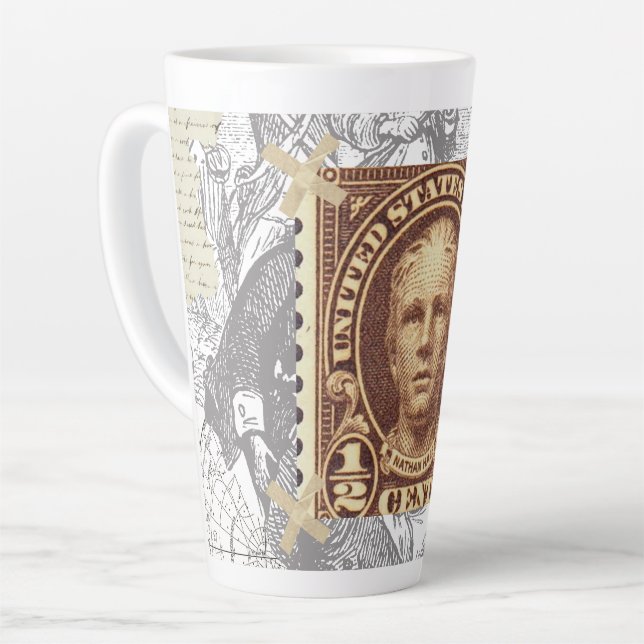 Caneca De Café Latte Mugs & Cups Nathan Hale (1755-1776) Spy American (Ângulo esquerdo)