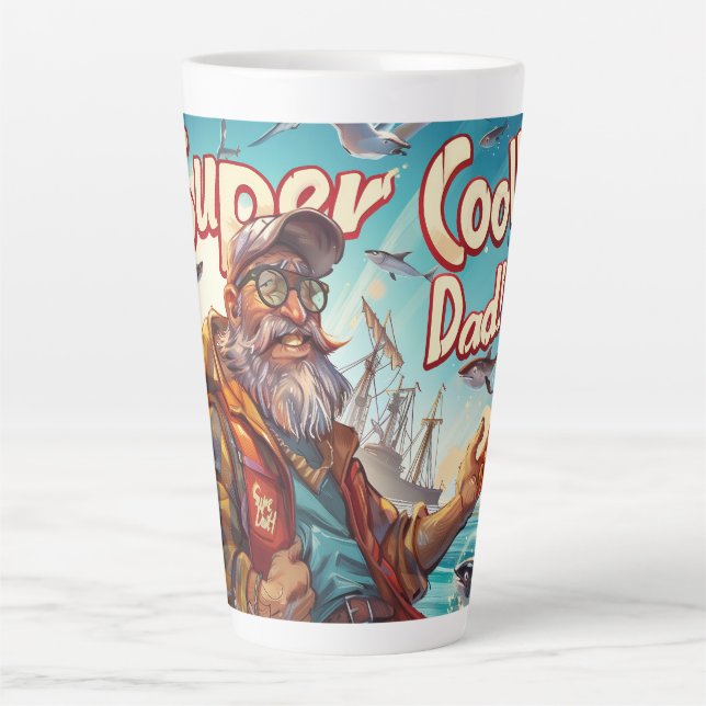 Caneca De Café Latte Muito Legal! Pai! Arte Digital (Frente)