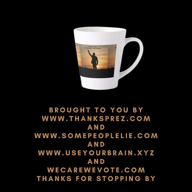 Caneca De Café Latte Muito obrigado, Senhor Presidente Joe Biden (Criador carregado)