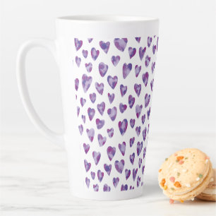 Caneca De Café Latte Muito Peri Watercolor Heart