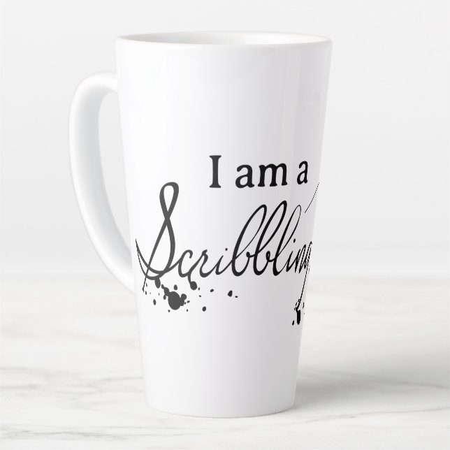 Caneca De Café Latte Mulher Escrivante Latte Mug (Ângulo esquerdo)