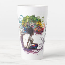Caneca De Café Latte Mulher Inspirada Criada Dentro Da Caneca Latte