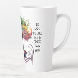 Caneca De Café Latte Mulher Inspirada Criada Dentro Da Caneca Latte