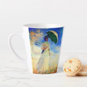 Caneca De Café Latte Mulher Monet com Parasol à Direita