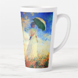 Caneca De Café Latte Mulher Monet com Parasol à Direita
