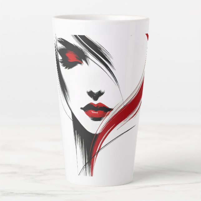 Caneca De Café Latte Mulher Sussurro Vermelho (Frente)
