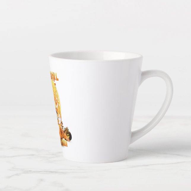 Caneca De Café Latte Mulher: Uma Menina Que Ama Pomeraniana (Direita)