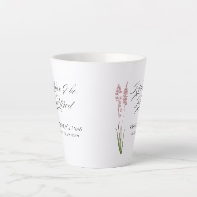 Caneca De Café Latte Mulheres Elegantes Pastel Wildflower Retirement Pa (Frente)