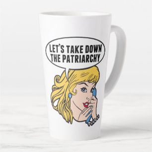 Caneca De Café Latte Mulheres Retrorísticas Pop Feministas Engraçadas