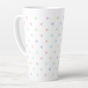 Caneca De Café Latte Multicoloração do padrão de triângulos de Pastel