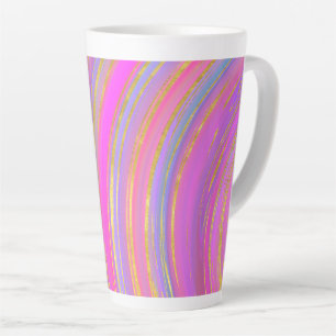 Caneca De Café Latte Multicor e Dourado