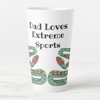 Caneca De Café Latte Mundo cobra: Pai Adora Esportes Extremos.