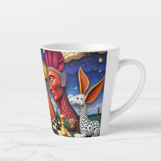 Caneca De Café Latte Mundo Surreal de Ulysses