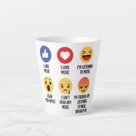 Caneca De Café Latte Music Emojis