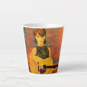 Caneca De Café Latte Music Girl
