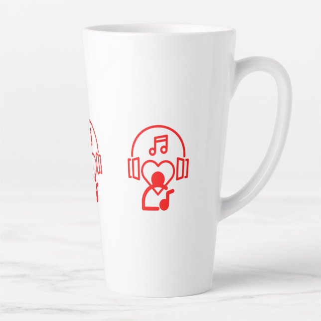 Caneca De Café Latte Música cardíaca (Direita)