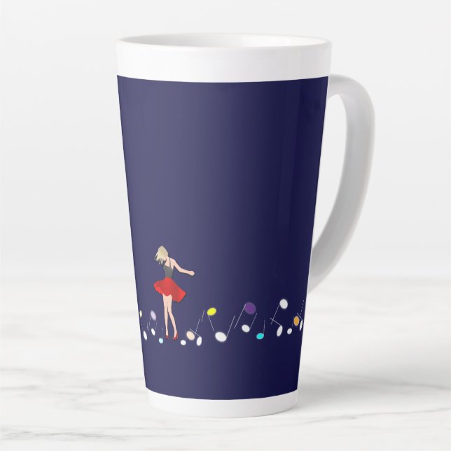 Caneca De Café Latte música, dança, romântico (Ângulo direito)