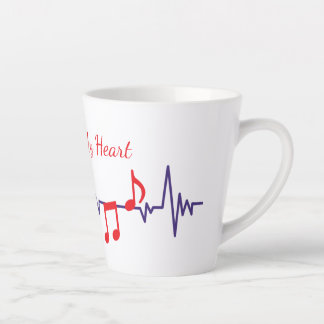 Caneca De Café Latte Música No Meu Coração