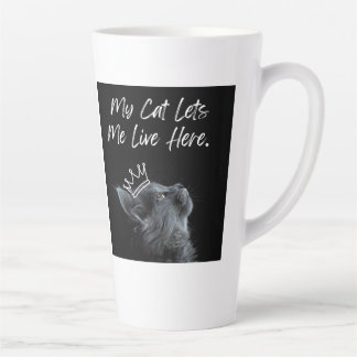 Caneca De Café Latte My Cat Lets Me Live Here