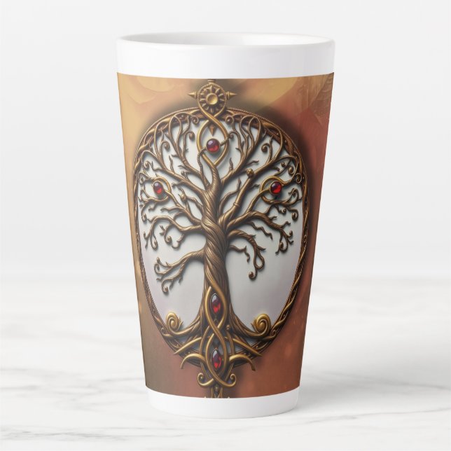 Caneca De Café Latte Mystic Life of Tree (Frente)