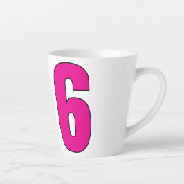 Caneca De Café Latte Nº 06 - Na moda Numeric Statement Art