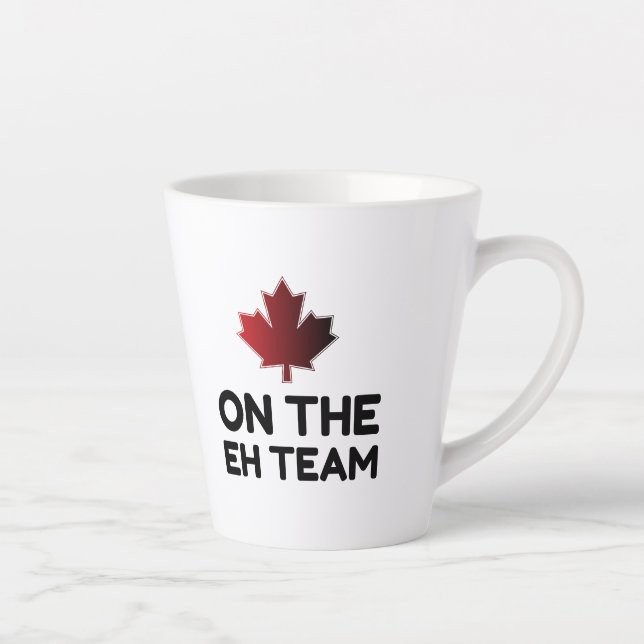 Caneca De Café Latte Na Equipe Eh Canada Engraçado (Direita)