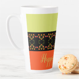 Caneca De Café Latte Na moda com Acento Floral
