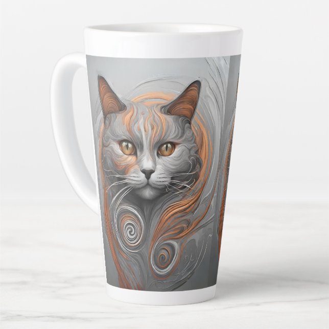Caneca De Café Latte Na moda de Gato Gato-Gato-Gato-de-café (Ângulo esquerdo)