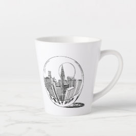 Caneca De Café Latte Na moda de Nova Iorque moderna em preto-branco