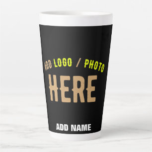 CANECA DE CAFÉ LATTE NA MODA MODERNO PERSONALIZÁVEL NEGRO VERIFICADO CO