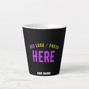 CANECA DE CAFÉ LATTE NA MODA MODERNO PERSONALIZÁVEL NEGRO VERIFICADO CO