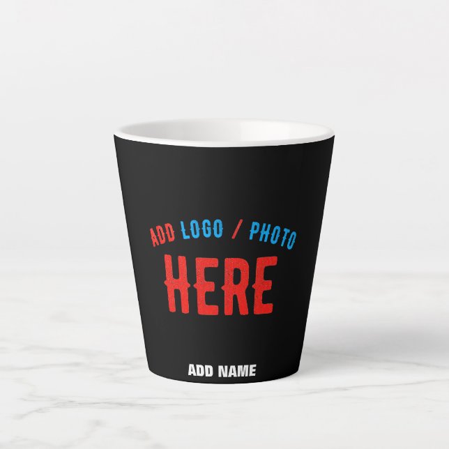 CANECA DE CAFÉ LATTE NA MODA MODERNO PERSONALIZÁVEL NEGRO VERIFICADO CO (Frente)