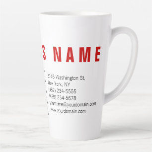 Caneca De Café Latte Na moda Red White Modern Minimalista Único