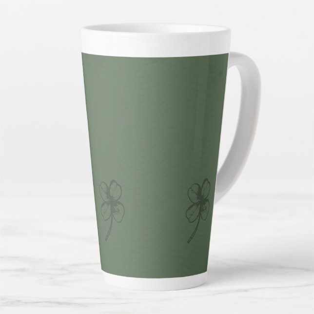 Caneca De Café Latte Na moda Shamrocks (Ângulo direito)