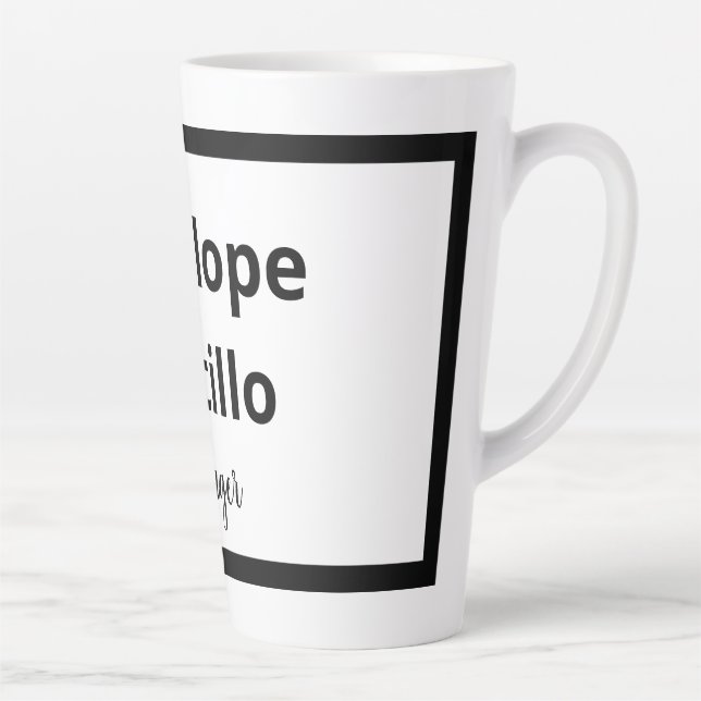 Caneca De Café Latte Na moda simples e profissional moderno preto e bra (Direita)
