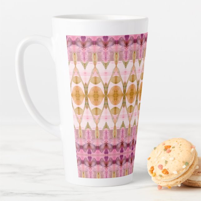 Caneca De Café Latte Na moda Watercolor Padrão (In Situ)