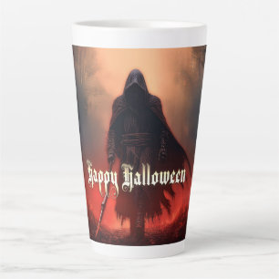 Caneca De Café Latte Na sombra do Ceifeiro - Halloween