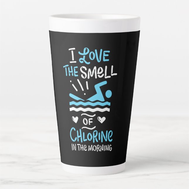 Caneca De Café Latte Nadador Natação Presente Esporte (Frente)