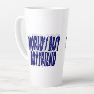 Caneca De Café Latte Namorado com texto azul escuro