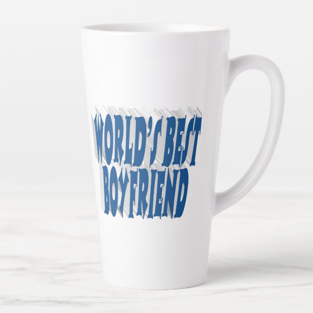 Caneca De Café Latte Namorado com texto azul marinho (Direita)
