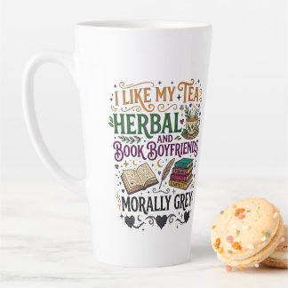 Caneca De Café Latte Namorado de Livro Moralmente Cinza Garota de Fanta
