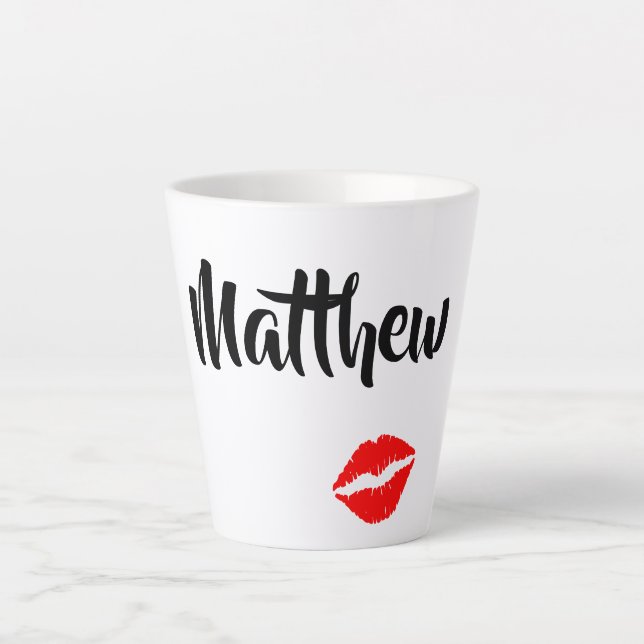Caneca De Café Latte Namorado Kisses (Frente)