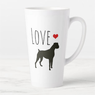 Caneca De Café Latte Namorados  Cães Boxer Amor